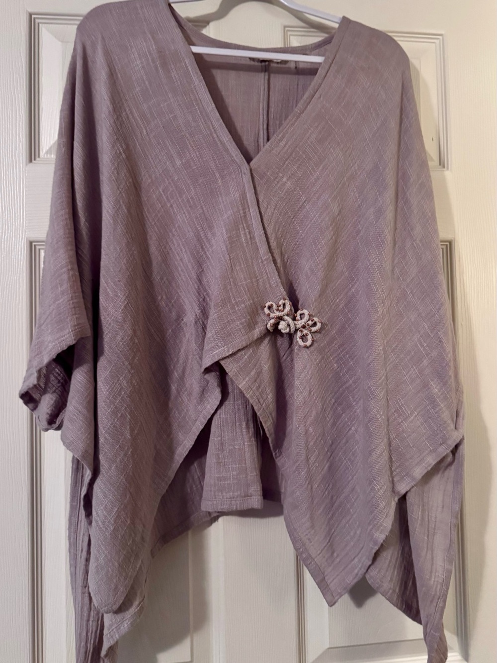 Soft Surroundings Taupe Layered Wrap Top